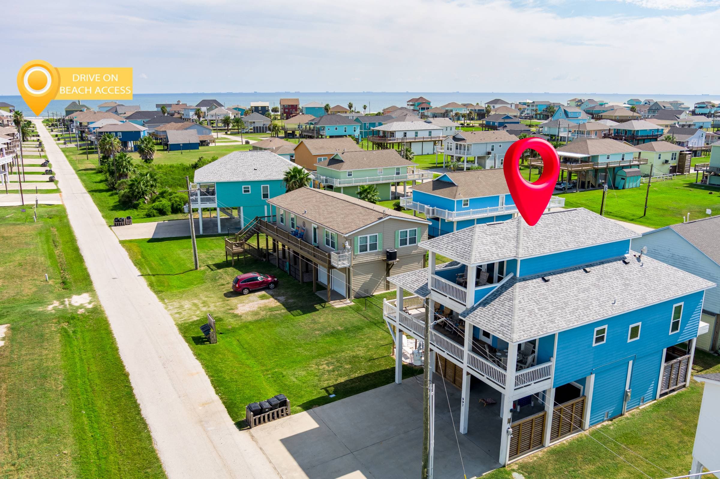 Crystal Waters Beach House sits on a beach access road with direct Gulf access and is close to Hwy 87—making it easy to reach The Big Store, local restaurants, and area attractions.